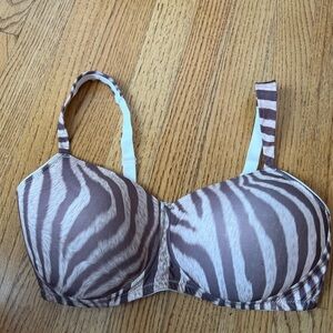 Amoena Zebra Print Bra Brown and White Size 36C